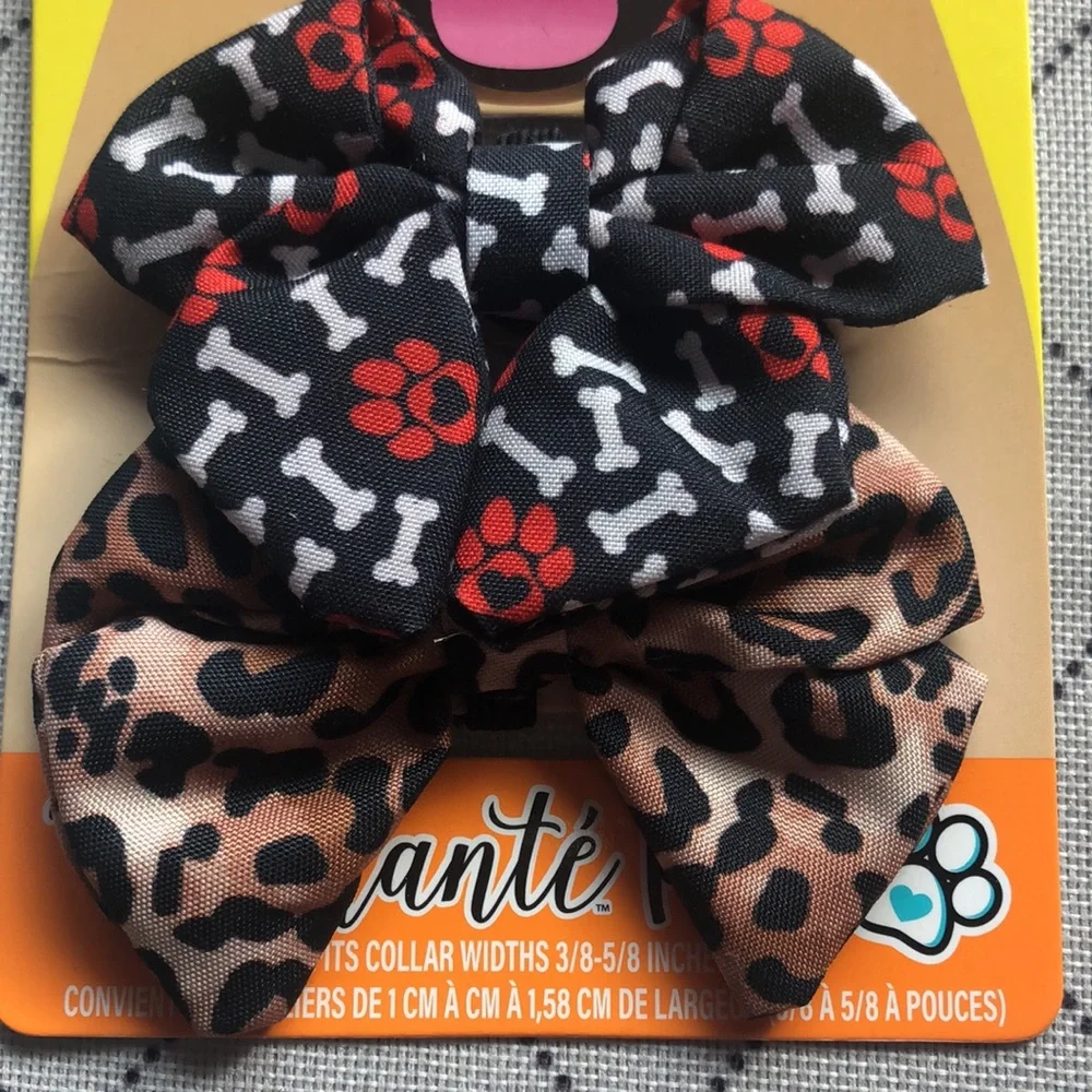☀️ 3/$10 Dog Puppy collar accessories 2 fabric bow ties (see description)